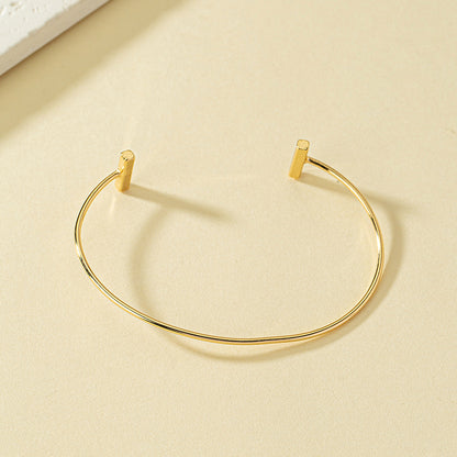 Simple Style Solid Color Alloy Wholesale Cuff Bracelets