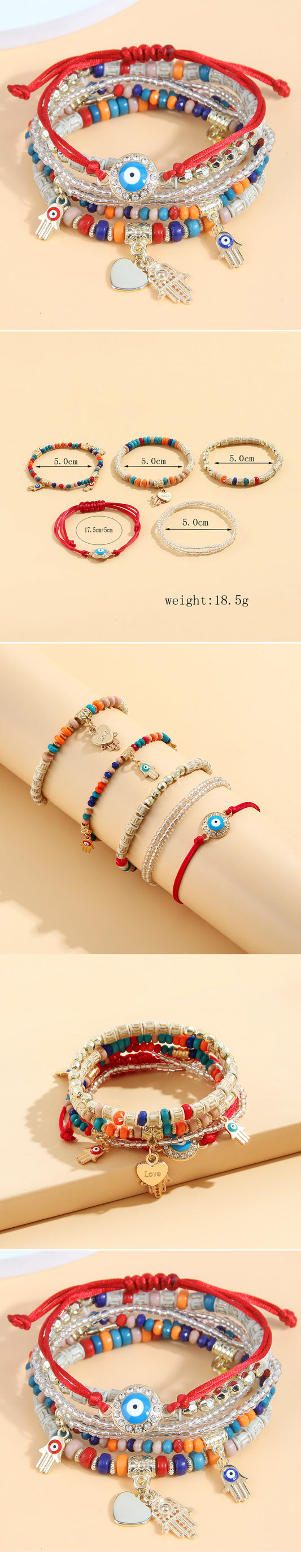 Casual Vacation Devil's Eye Alloy Rope Wholesale Bracelets