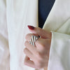 Ins Style Novelty Stripe Solid Color Titanium Steel Plating 18k Gold Plated Rings