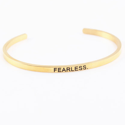 Casual Simple Style Letter Stainless Steel Cuff Bracelets