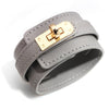 Ins Style Solid Color Pu Leather Alloy Wholesale Bangle