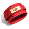 Ins Style Solid Color Pu Leather Alloy Wholesale Bangle