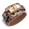 Ins Style Solid Color Pu Leather Alloy Wholesale Bangle