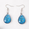 1 Pair Vacation Water Droplets Flower Stainless Steel Inlay Glass Drop Earrings