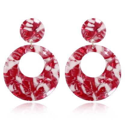 Elegant Marble Arylic Women's Drop Earrings