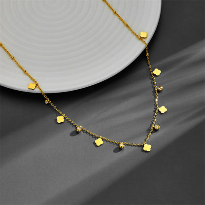 Wholesale Elegant Moon Heart Shape Butterfly Titanium Steel Plating 18k Gold Plated Necklace