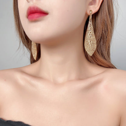 Retro Tassel Alloy Rhinestone Rhinestones Earrings