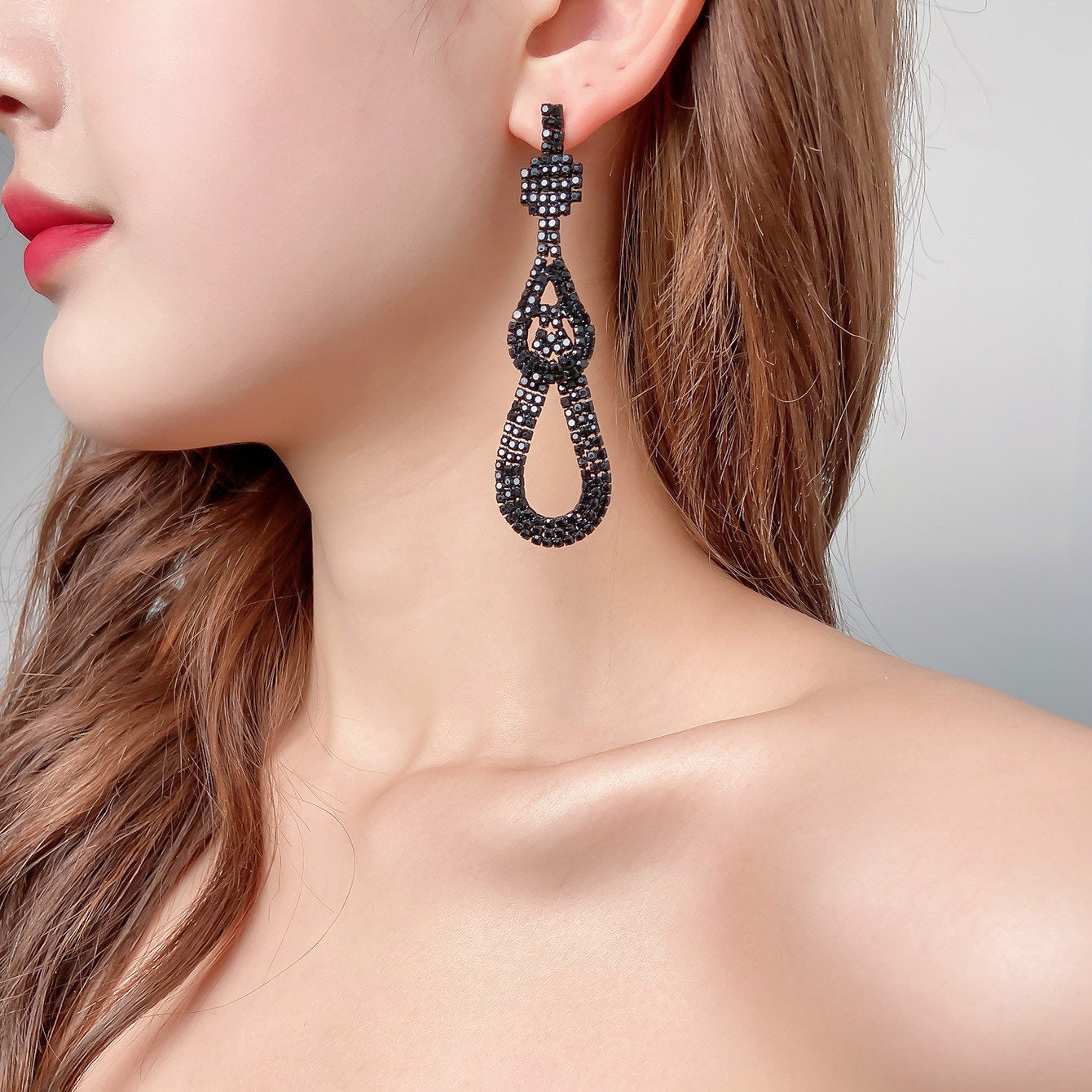 Retro Tassel Alloy Rhinestone Rhinestones Earrings