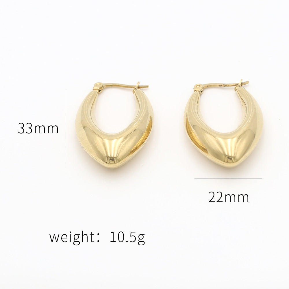 1 Pair Simple Style C Shape U Shape V Shape Plating Stainless Steel Earrings