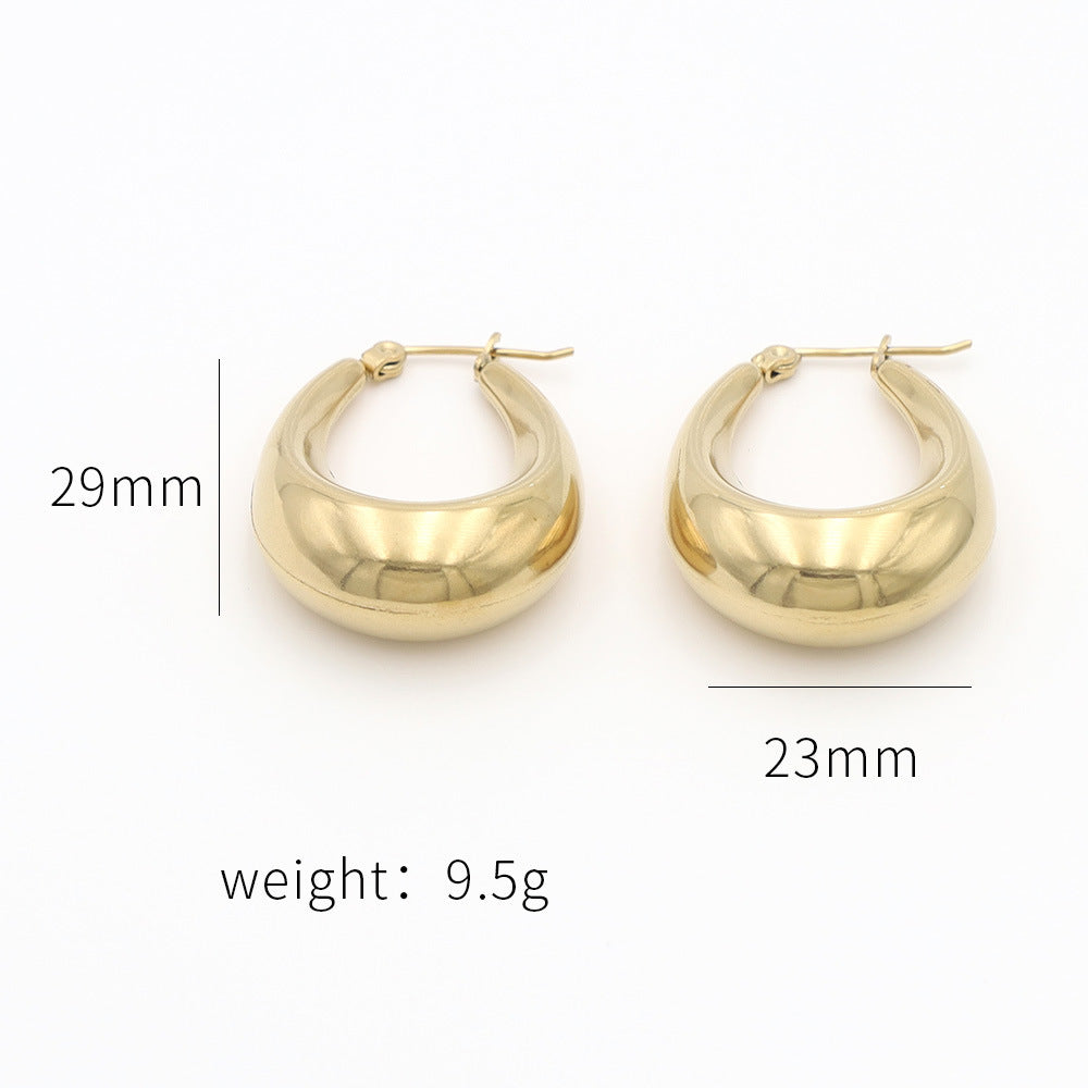 1 Pair Simple Style C Shape U Shape V Shape Plating Stainless Steel Earrings