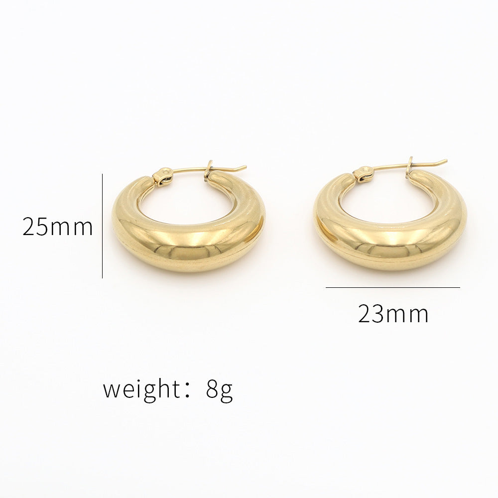 1 Pair Simple Style C Shape U Shape V Shape Plating Stainless Steel Earrings