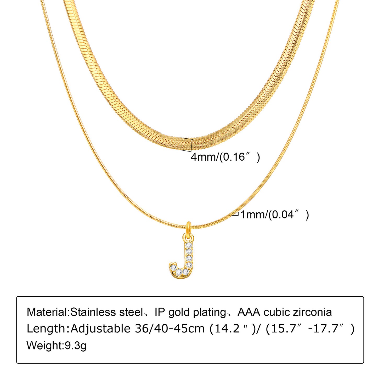 Ins Style Simple Style Letter Stainless Steel Plating Inlay Zircon 18k Gold Plated Layered Necklaces