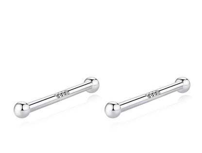 1 Pair Simple Style Solid Color Sterling Silver Plating Ear Studs