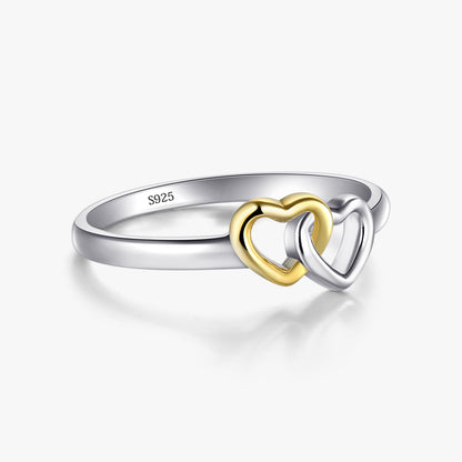 Sweet Simple Style Heart Shape Sterling Silver Plating Hollow Out Rhodium Plated Rings