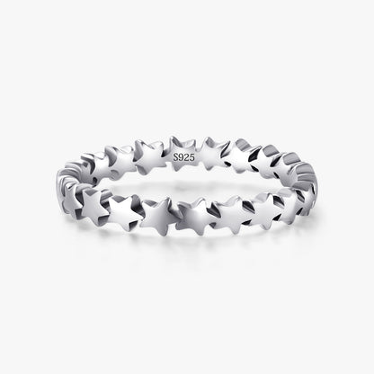 Ins Style Classic Style Star Sterling Silver Rings