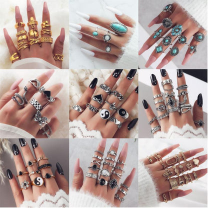 Vintage Style Geometric Alloy Metal Brass Plating Gold Plated Silver Plated Women's Rings