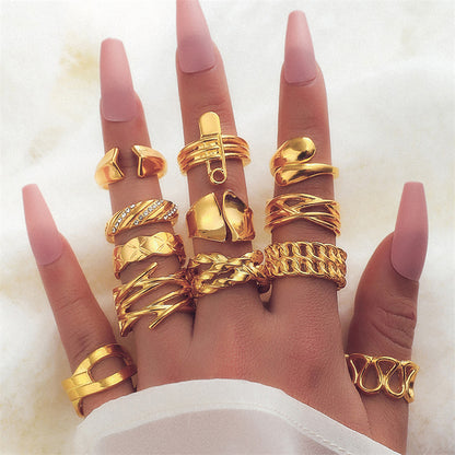 Vintage Style Geometric Alloy Metal Brass Plating Gold Plated Silver Plated Women's Rings