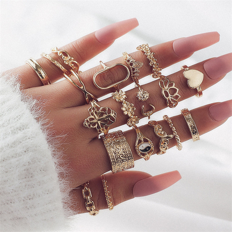 Vintage Style Geometric Alloy Metal Brass Plating Gold Plated Silver Plated Women's Rings