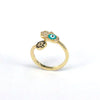 Elegant Eye Copper Plating Inlay Zircon Gold Plated Open Ring