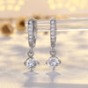 1 Pair Simple Style Commute Round Copper Inlay Zircon Drop Earrings