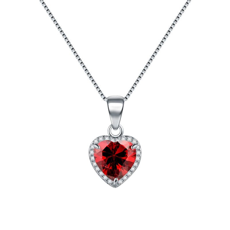 Elegant Vintage Style Heart Shape Sterling Silver Plating Inlay Zircon Rhodium Plated Rings Necklace