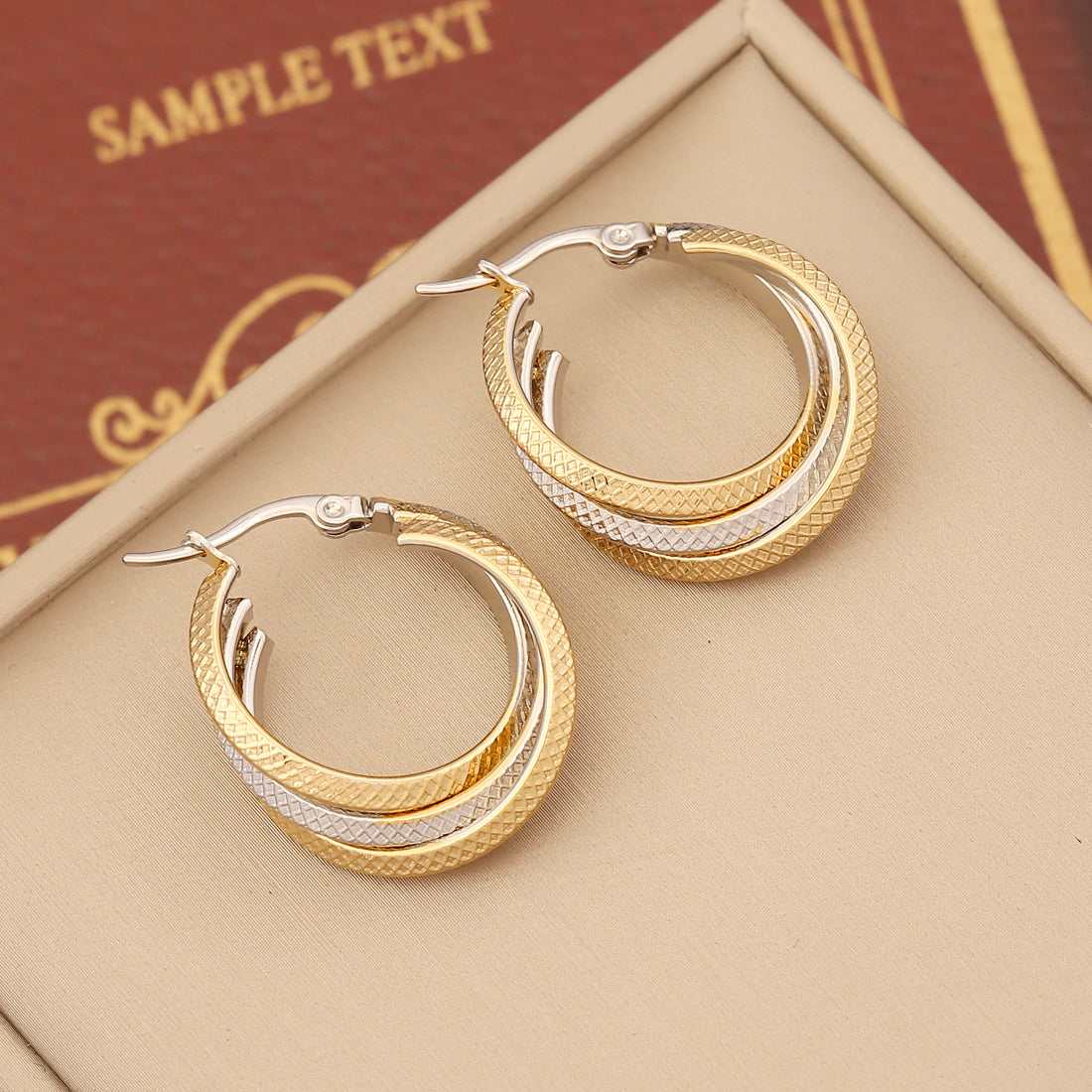 1 Pair Modern Style Round Plating Stainless Steel Earrings