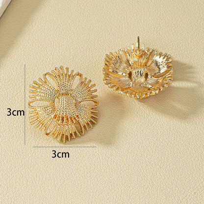 Retro Geometric Solid Color Alloy Plating Women's Ear Studs