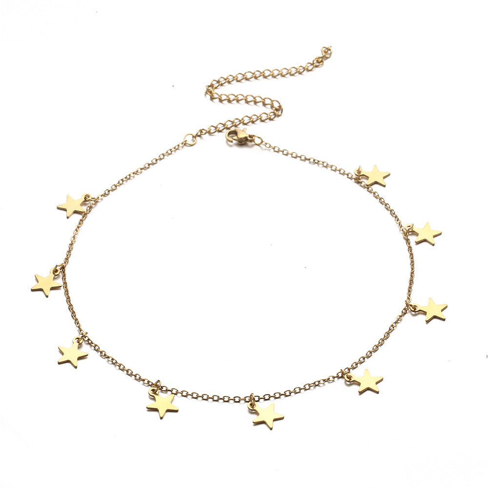 Simple Style Star Stainless Steel Women's Anklet