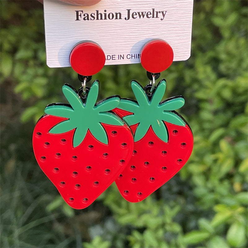 Sweet Fruit Arylic Women's Drop Earrings