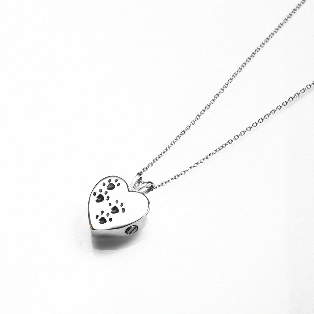 Casual Elegant Simple Style Heart Shape Titanium Steel Epoxy Pendant Necklace