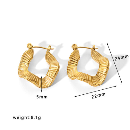 1 Pair Simple Style U Shape Stainless Steel Plating Earrings