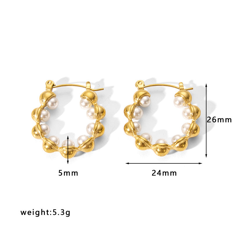 1 Pair Simple Style U Shape Stainless Steel Plating Earrings