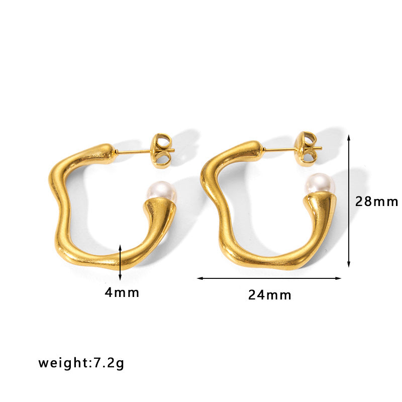 1 Pair Simple Style U Shape Stainless Steel Plating Earrings