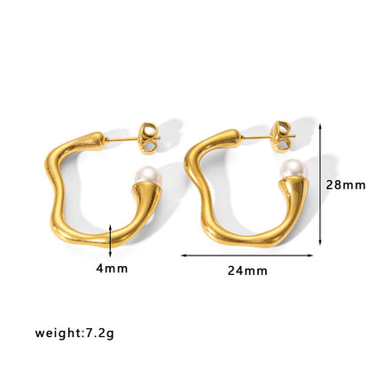 1 Pair Simple Style U Shape Stainless Steel Plating Earrings