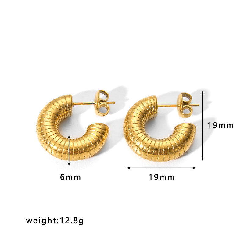 1 Pair Simple Style U Shape Stainless Steel Plating Earrings