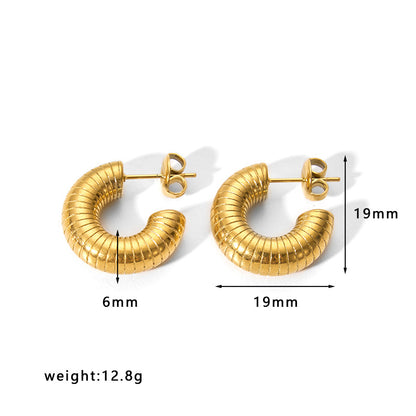 1 Pair Simple Style U Shape Stainless Steel Plating Earrings