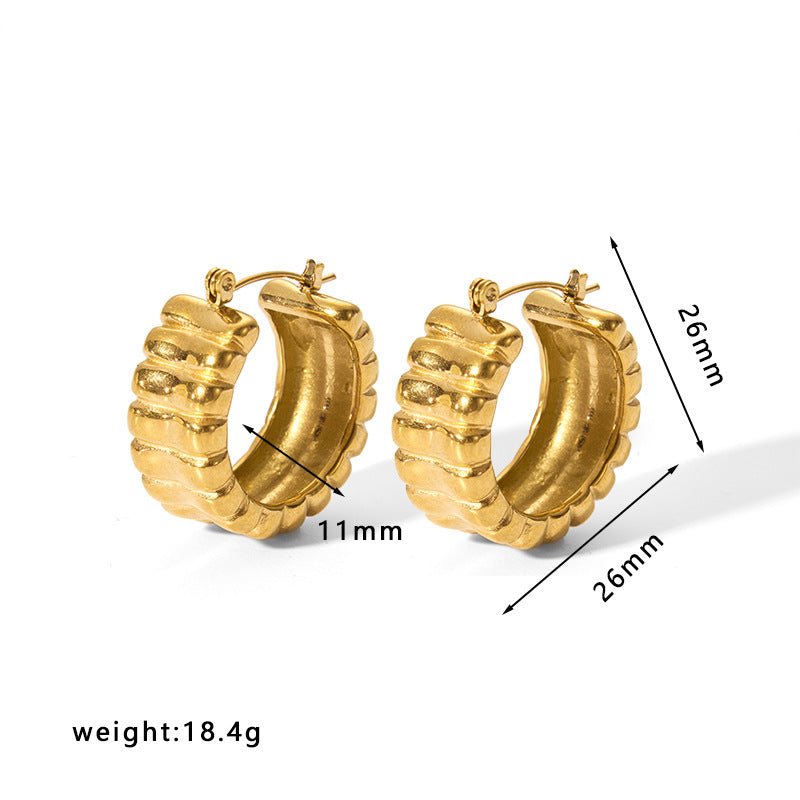 1 Pair Simple Style U Shape Stainless Steel Plating Earrings