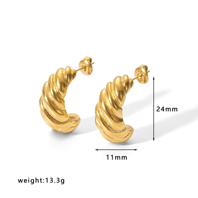 1 Pair Simple Style U Shape Stainless Steel Plating Earrings