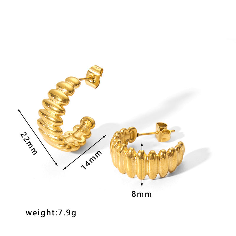 1 Pair Simple Style U Shape Stainless Steel Plating Earrings