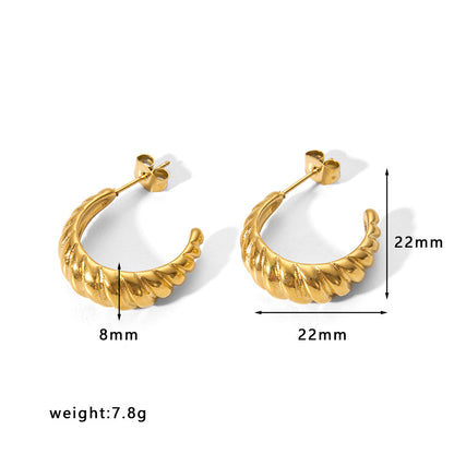 1 Pair Simple Style U Shape Stainless Steel Plating Earrings