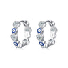 Modern Style Devil's Eye Sterling Silver Plating Inlay Zircon Rhodium Plated Rings Earrings