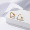 Luxurious Shiny Oval Water Droplets Heart Shape Stainless Steel Inlay Zircon Ear Studs