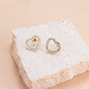 Luxurious Shiny Oval Water Droplets Heart Shape Stainless Steel Inlay Zircon Ear Studs