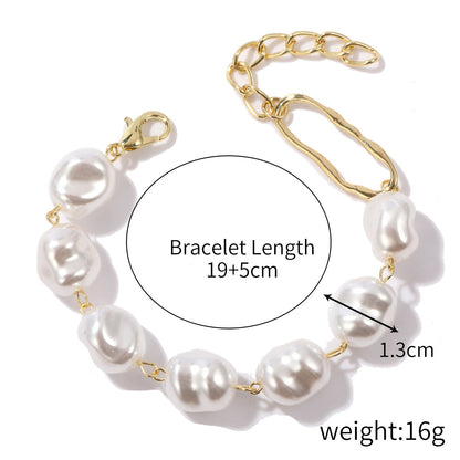 Fashion Geometric Heart Shape Imitation Pearl Alloy Plating Women's Bracelets