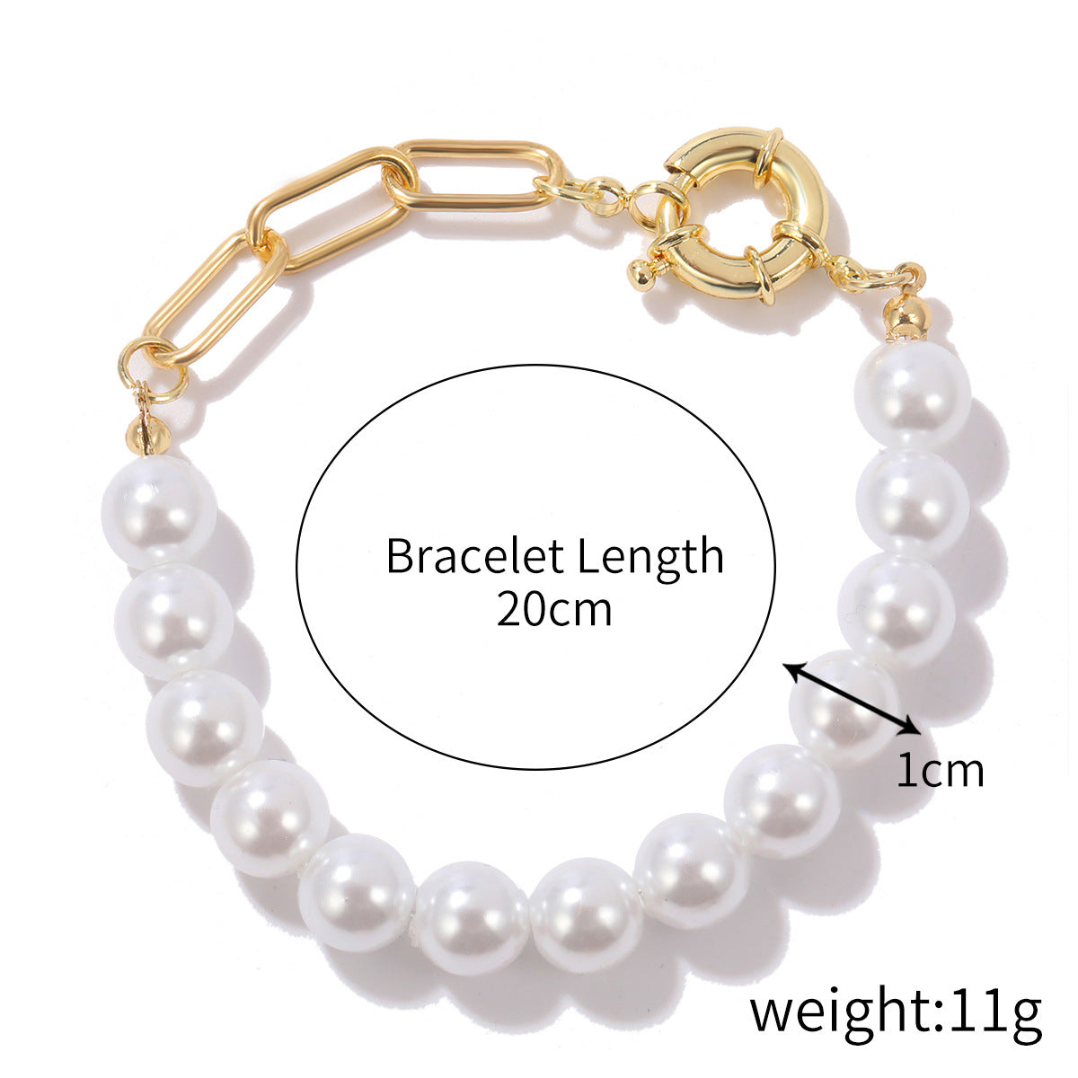 Fashion Geometric Heart Shape Imitation Pearl Alloy Plating Women's Bracelets