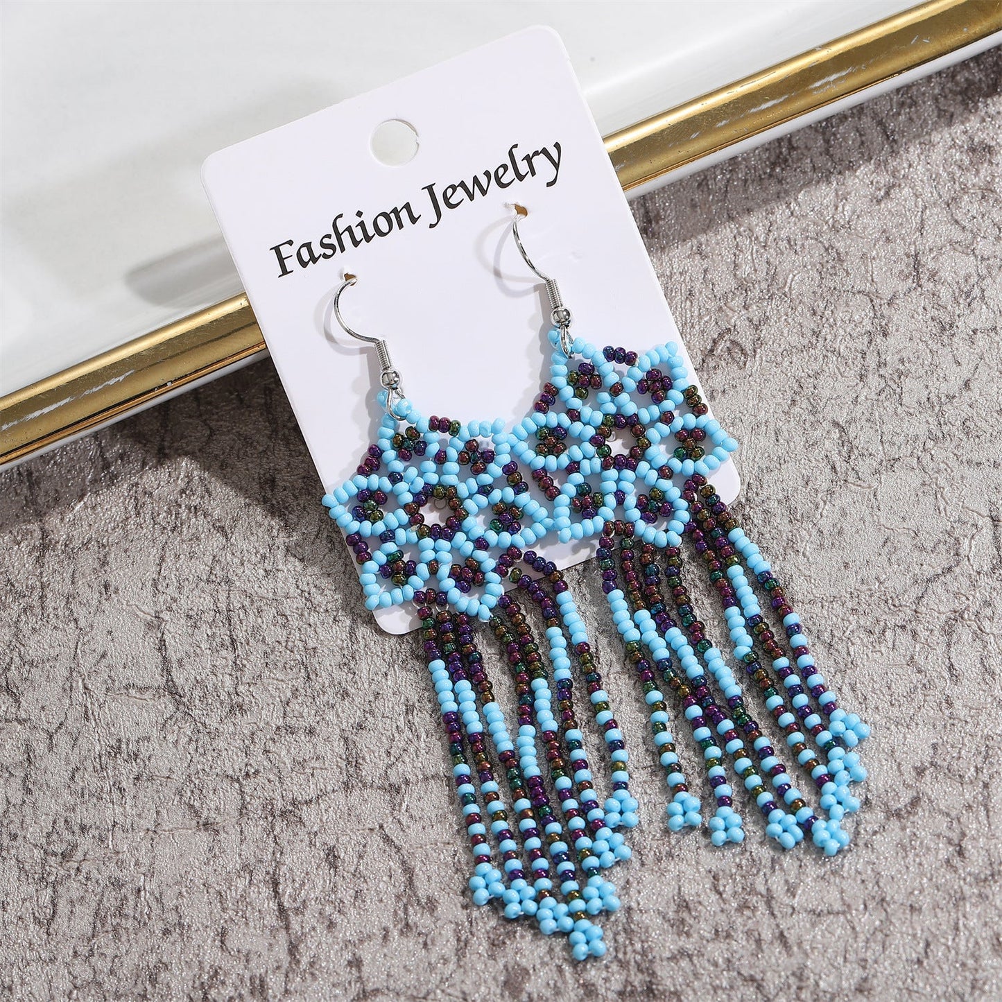 Ethnic Style Flower Alloy Seed Bead Patchwork Women's Drop Earrings