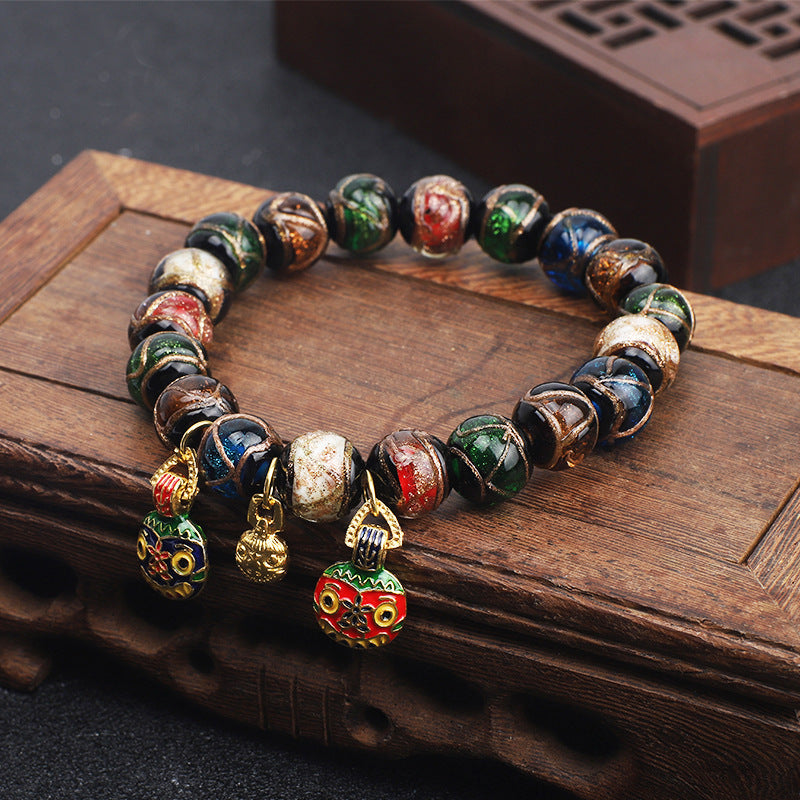 Chinoiserie Geometric Glass Beaded Unisex Bracelets