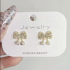 Simple Style Leaf Alloy Inlay Zircon Women's Earrings Ear Studs