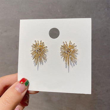 Ins Style Simple Style Fireworks Alloy Plating Inlay Rhinestones Women's Ear Studs