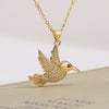 Simple Style Commute Bird Copper 18k Gold Plated Zircon Pendant Necklace In Bulk